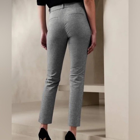 Banana Republic “Sloan” Black and White Low Rise Stretch Straight Dress Pants - Picture 2 of 9